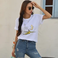 funny banana man cartoon t shirt summer fashion short sleeved be feel letters printed tops asian size 100 cotton casual tee