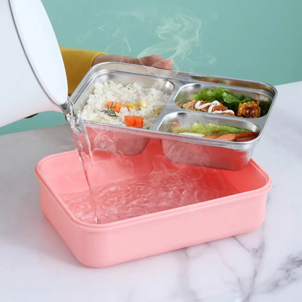 

Lunch Container Grid Design Large Capacity PP Microwave Safety Bento Box for Student