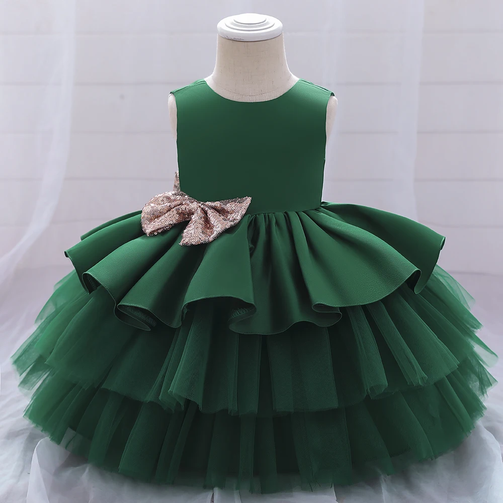 Infant Girl Dresses Girl Ball Gown Tutu Princess Dress Sequin Bow Baby Girl Dress 1st Birthday  Party Dress Wedding Girl Dresses