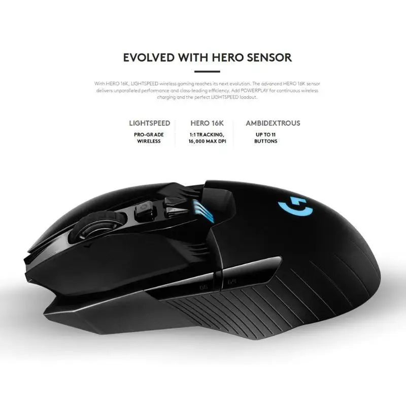 Logitech G903 LIGHTSPEED USB Беспроводная 16000 dpi HERO 16K оптическая игровая мышь профессиональная RGB игровая мышь logitech Gamer mouse