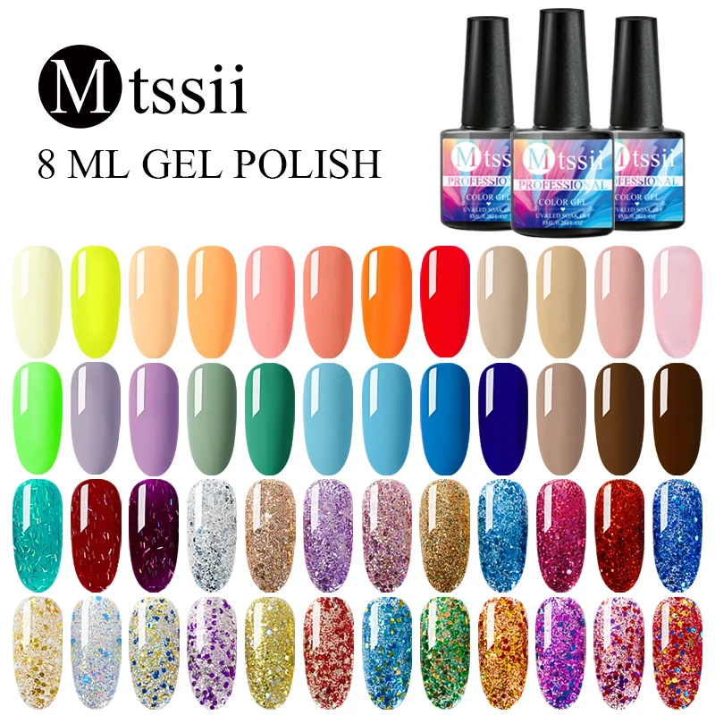UV Color Gel Nail Polish Glitter Sequins Vernis Semi Permanent Soak Off Varnish DIY Art Lacquer Nails | Красота и здоровье