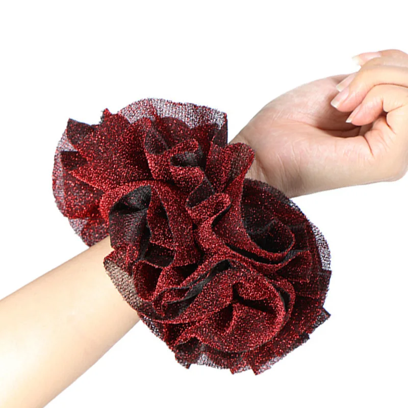 

Wholesale colored velvet hair accessories popular colorful hair scrunchies for girls