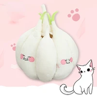 funny garlic cat bed soft warm cat house soothing dog bed cat sitting home puppy sleeping cave cat mat alfombra para gatos
