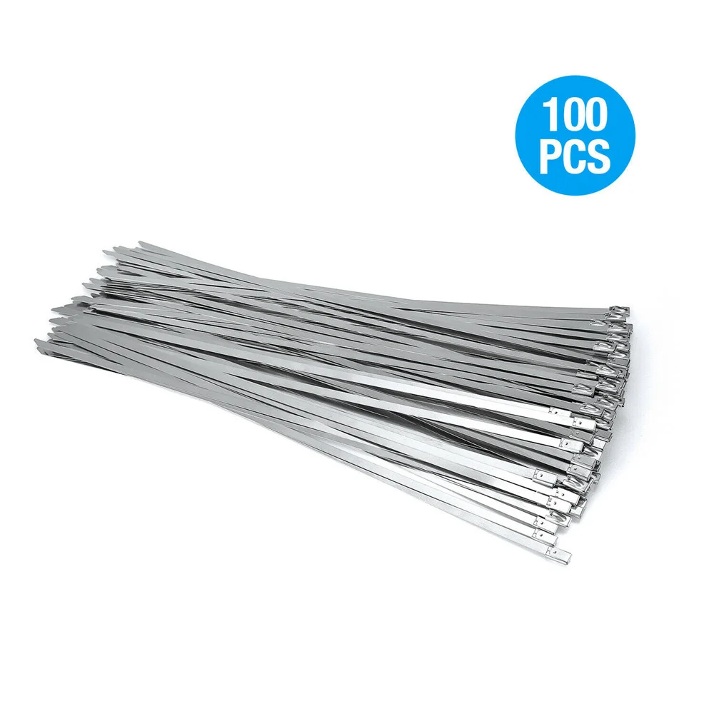 

100 stainless steel flange for cable, 304mm high-strength sealing tape, automatic sealing, multi-purpose, metal exhaust, 4.6