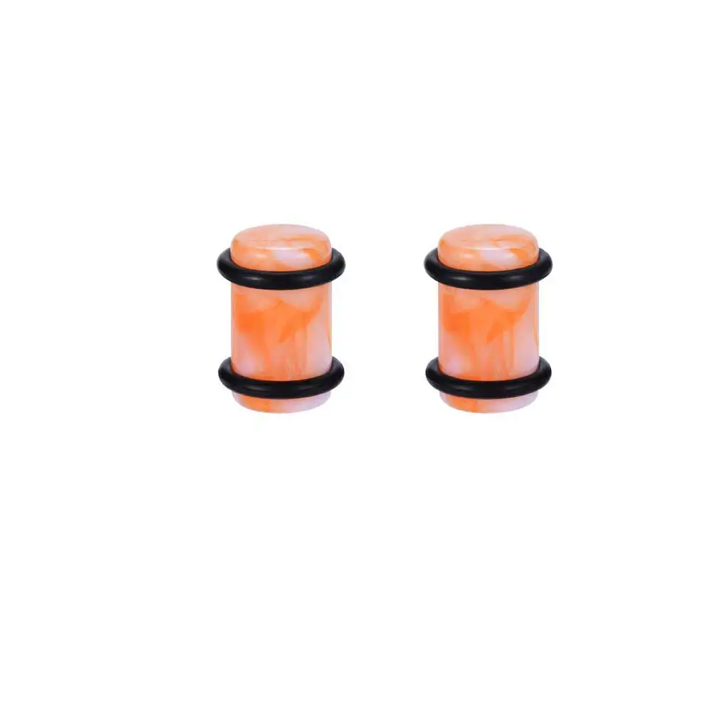 Orange White Серьги Для Пирсинга Ушей, 1 пара акриловых пробок для ушей и тоннелей, расширители для ушей, растяжки для ушей, украшения для тела - Окраска металла: Orange White