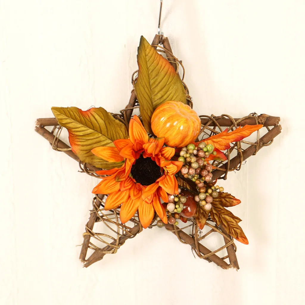 Деревянная подвеска в виде подсолнуха тыквы пятиконечная звезда подвесное