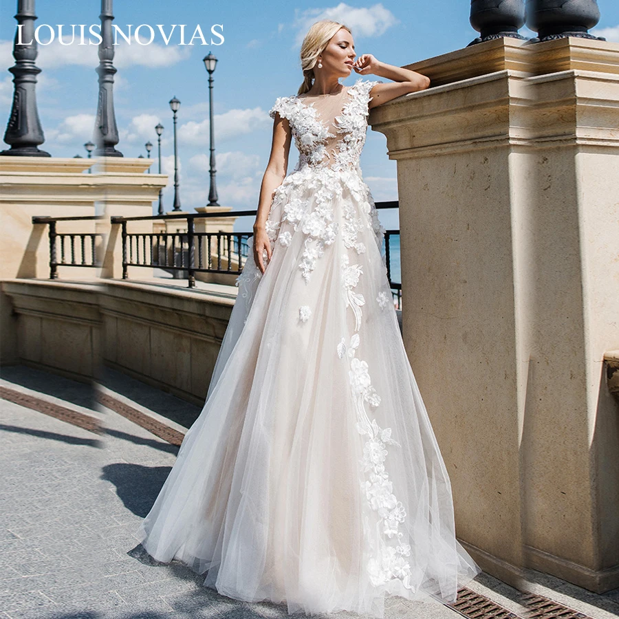 Бальное платье Louis Novias свадебное до пола свадебные платья легкое Аппликации