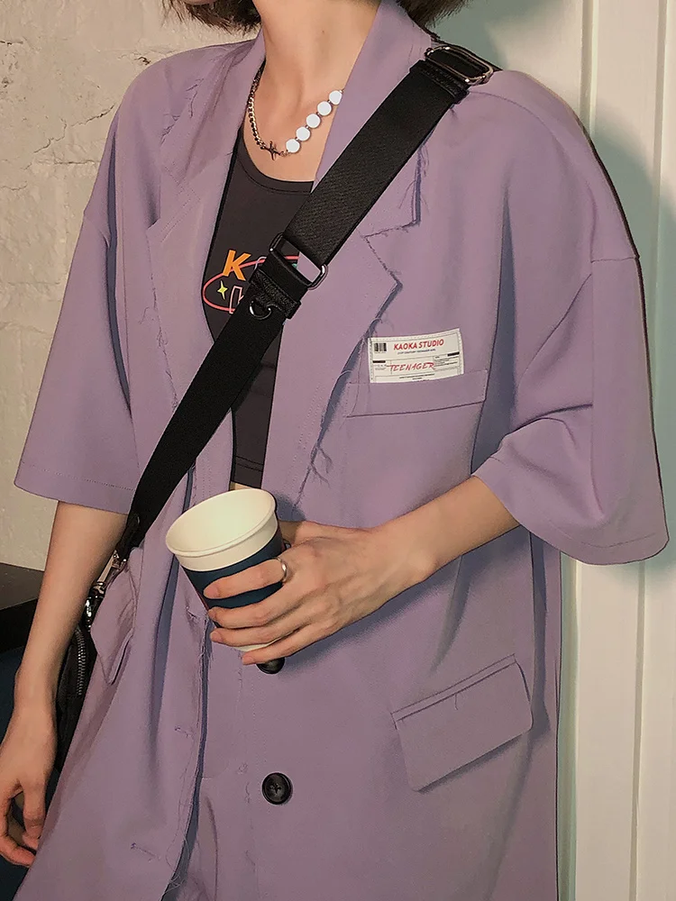 Женский костюм с шортами и коротким рукавом тонкий из двух предметов тонким