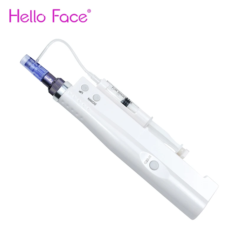 2 в 1 Aqua Derma pen с 10 шт. игл и шприцами Tube Meso Pen инъекционный аппарат для лечения