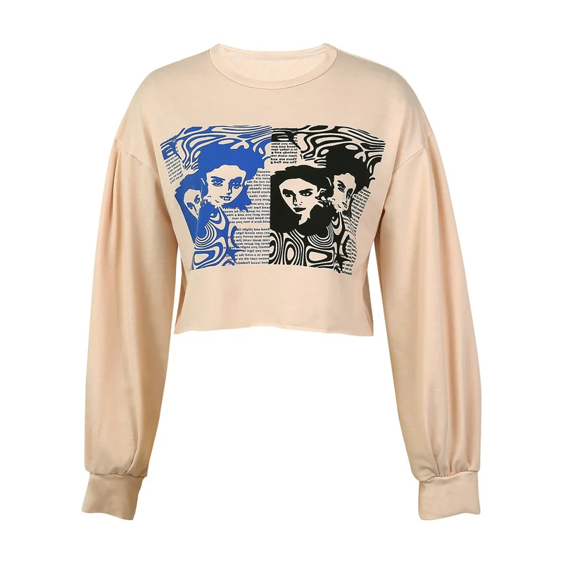 

Women Fashion Long Sleeve O-Neck Pullover Ladies Casual Crop Tops Female Loose T-Shirts For Shopping Dating Vacation