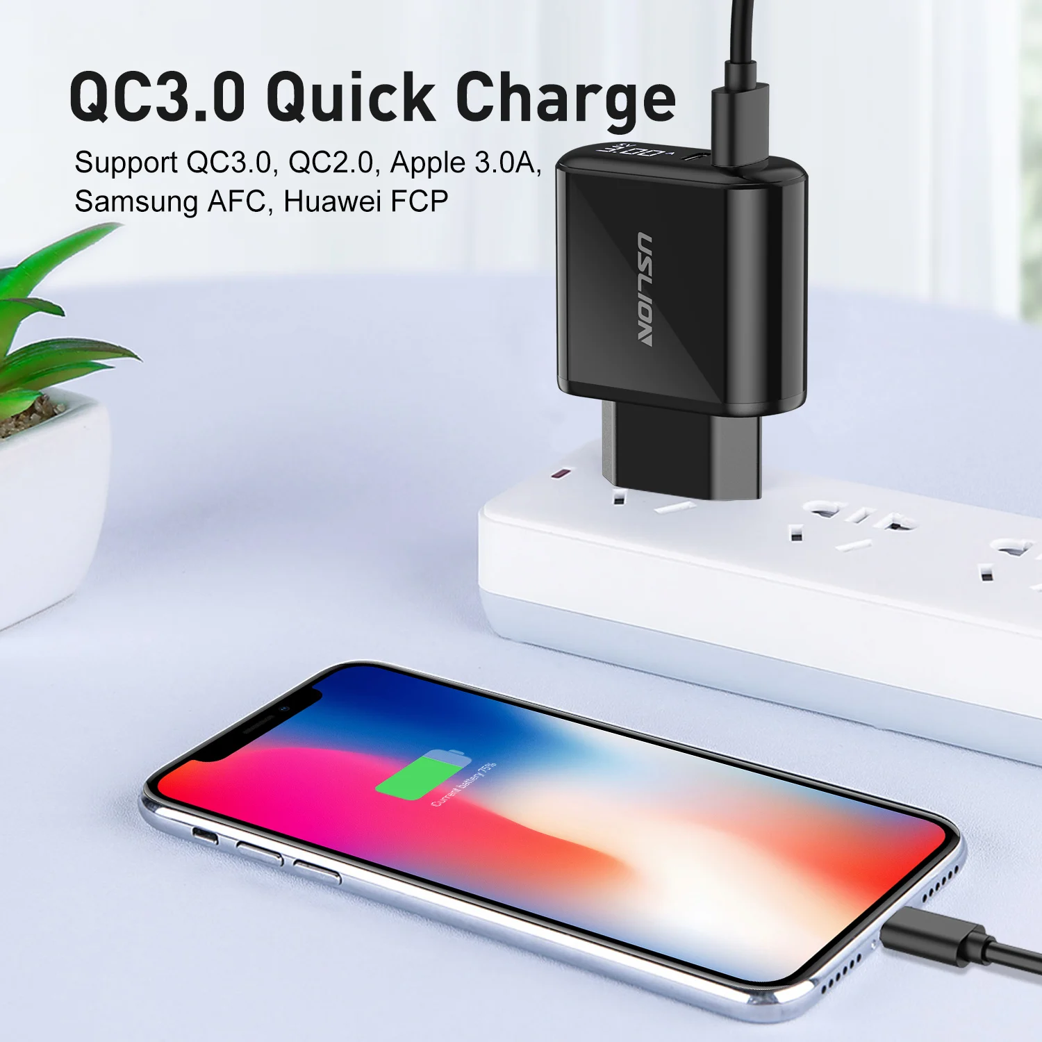 Зарядное устройство USLION с поддержкой быстрой зарядки USB 3 0 PD 0|Зарядные устройства