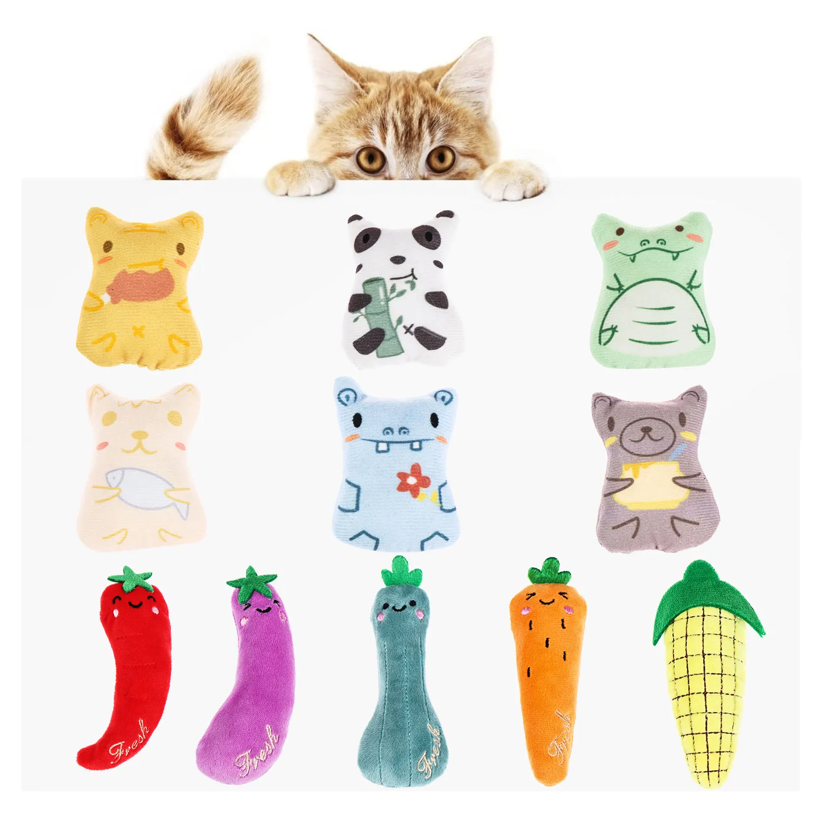 

Cat Dog Plush Toys Cartoon Cute Fruit Food Shape Bite Resistant Squeaky Toy Pet Chew Toy Pet Interactive Supplies Dropshipping