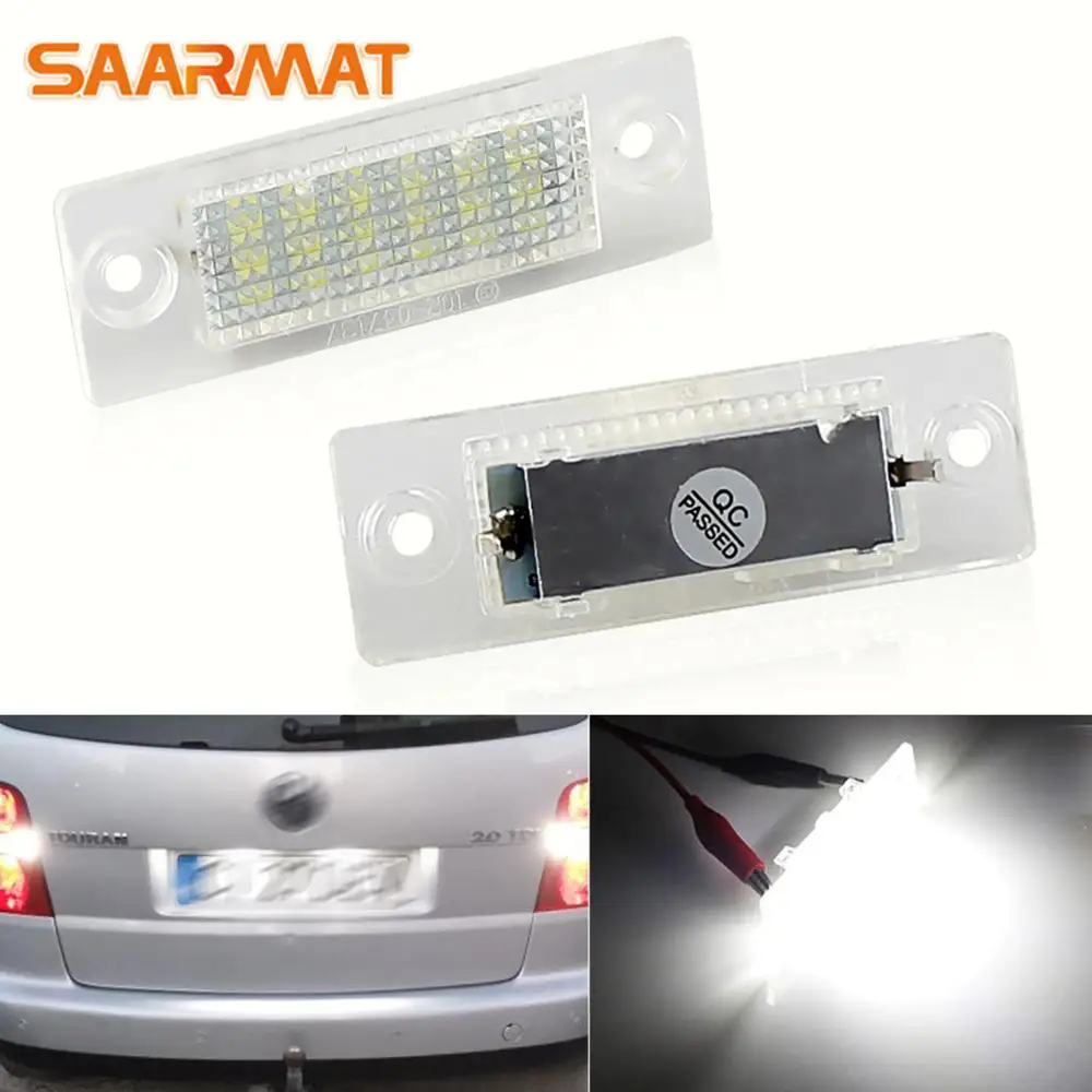 

2 шт. без ошибок led 18SMD номерной знак светильник для Volkswagen Skoda OCTAVIA III Golf5 Caddy Passat Cimousint Transpiarter/T5 Touran Jetta (Фольксваген Джетта)