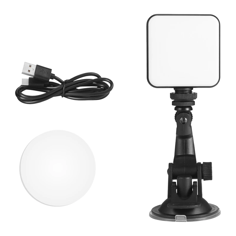 

Портативный светильник для фотосъемки W64 с регулировкой яркости 3200K-5600K, с присоской, перезаряжаемый светильник для фотосъемки для видеочат...