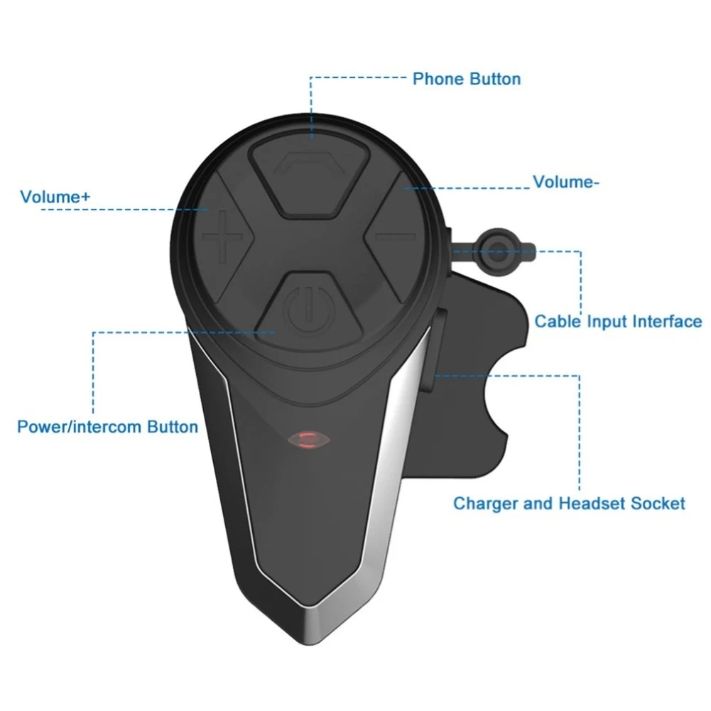 

BT-S3 1000M Wireless Portable Motor Bluetooth Intercom Motorcycle Helmet Interphone Headset Waterproof Wireless Bluetooth Motoy