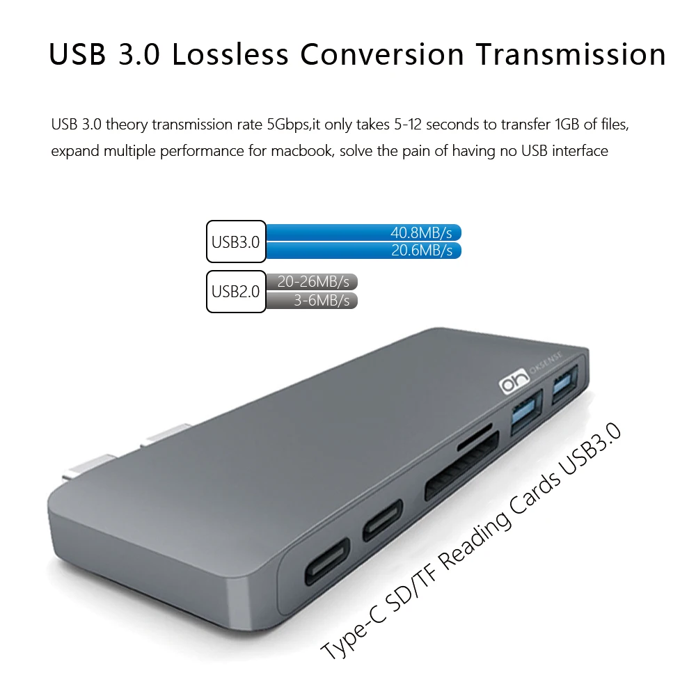 USB C концентратор с sd-кард-ридером, алюминиевый зарядный порт, USB 3,0 концентратор, конвертер для MacBook