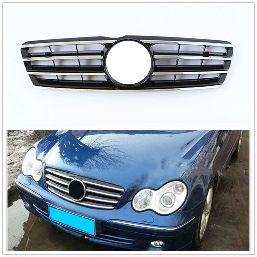 Решетка для переднего бампера автомобиля 4 контакта Benz W203 глянцевая черная