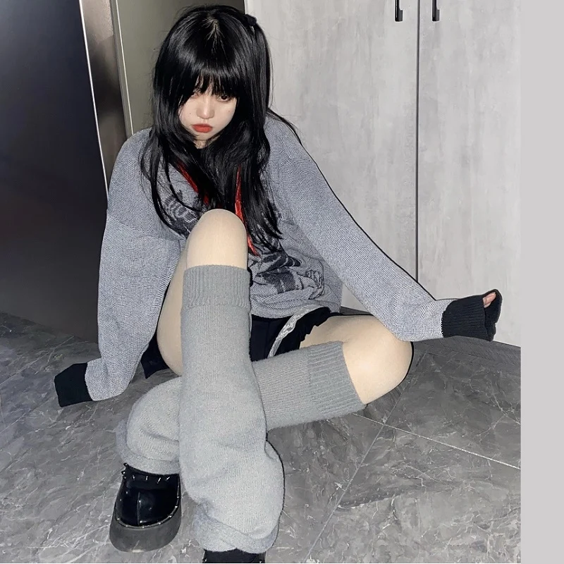 

Японские милые Белые зимние носки в стиле "Лолита", мягкие теплые носки для девушек в стиле Харадзюку, свободная накидка на ногу, расклешенны...