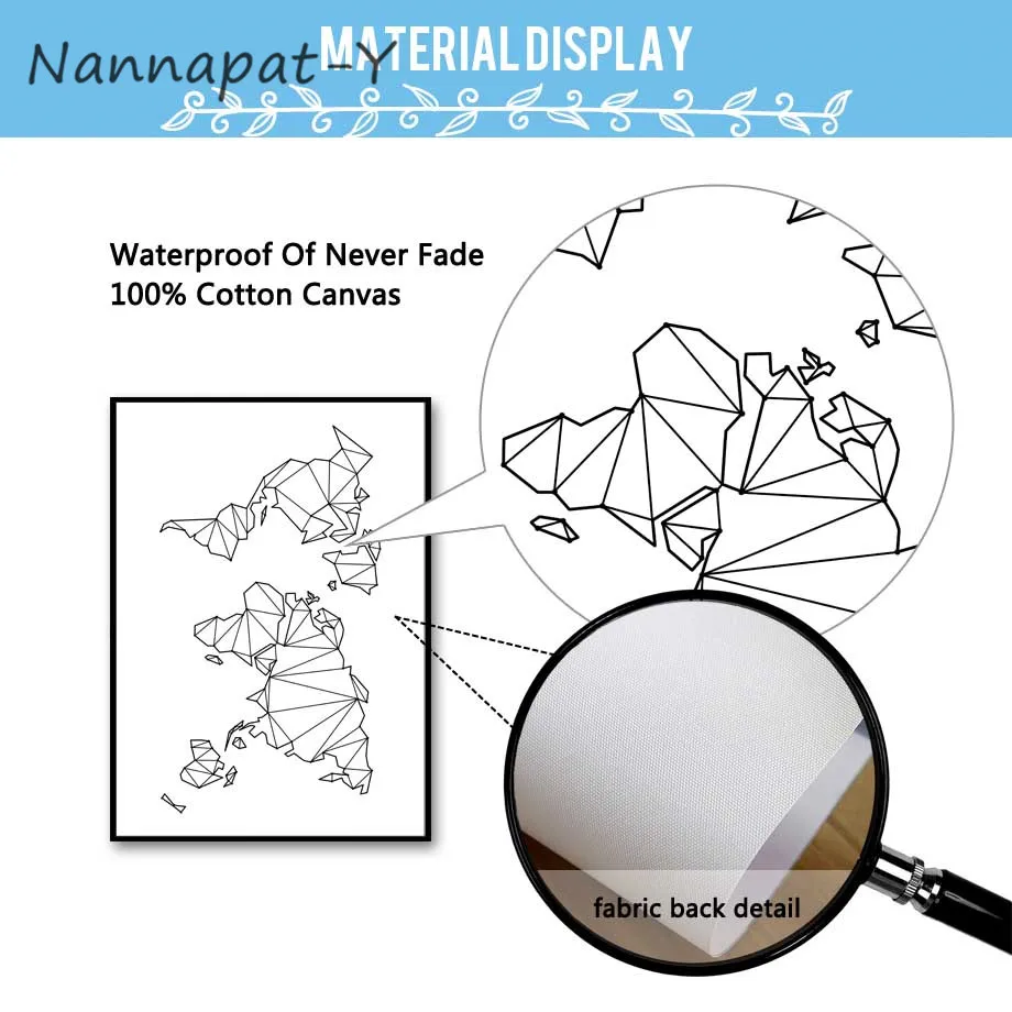 Абстрактная Геометрическая карта мира холст картина скандинавские плакаты и