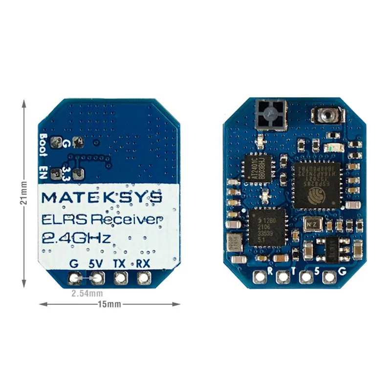 Приемник MATEK R24D R24S ELRS 2 4 ГГц 21x15 мм для радиоуправляемых FPV гоночных Freestyle Nano Micro
