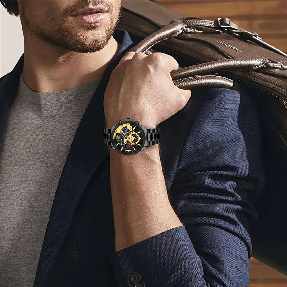 

2021 NIBOSI New Men Watches Stainless Steel Top Brand Luxury Quartz Watch Men Waterproof Sport Chronograph Big Relogio Masculino