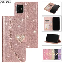Sparkle Bling Glitter Case For iPhone 13 12 Mini 6 6s Plus 7 8 Leather Wallet Flip Phone Cover For iPhone 11 Pro Max XR XS Capa