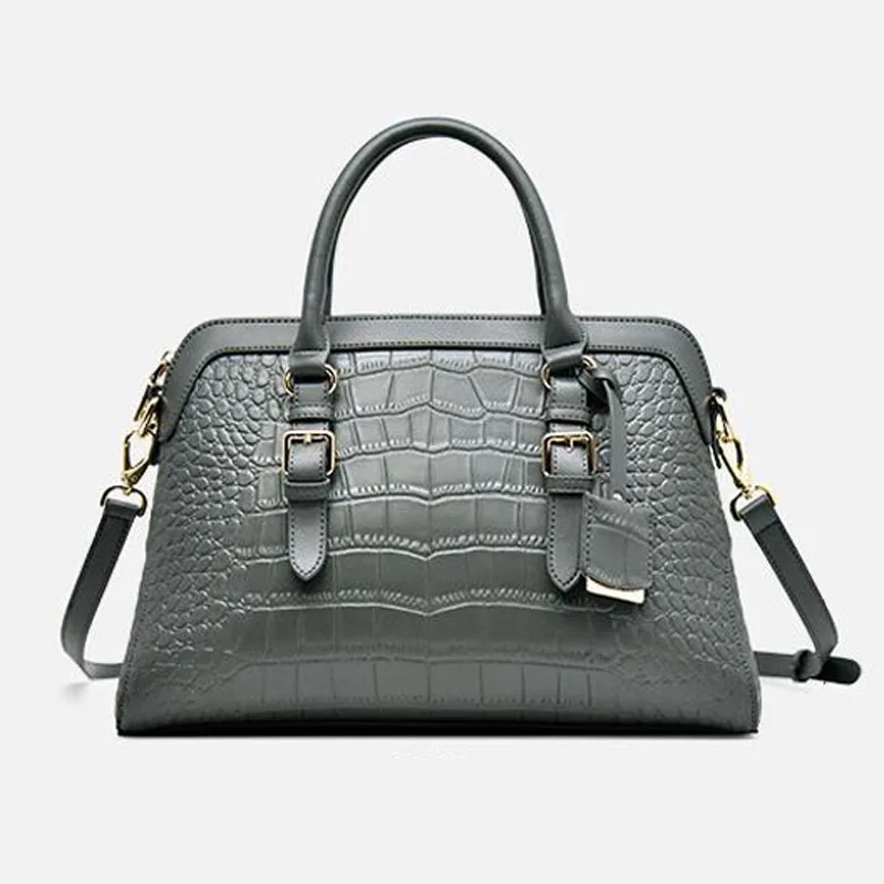 

Сумка на плечо из воловьей кожи женская, саквояж крокодиловый узор, Роскошный дизайнерский кожаный тоут для женщин