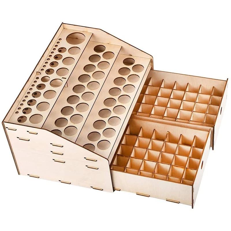 Wooden Paint Rack Stand Pigment Ink Bottle Tool Storage with Cabinet Holder Organizer | Канцтовары для офиса и дома