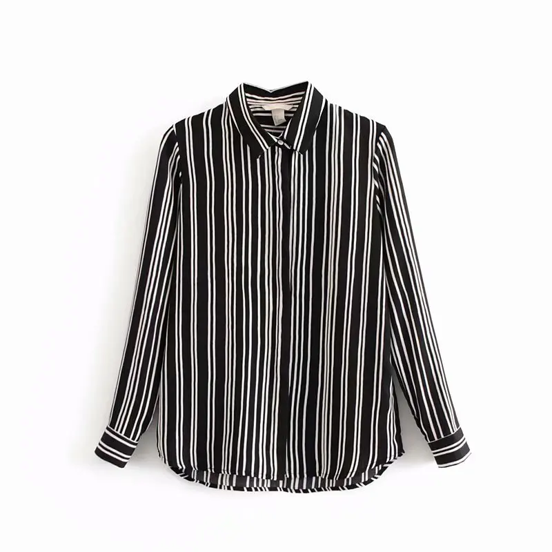 Женская шифоновая блузка TMODA310 Za Повседневная рубашка с отложным воротником и