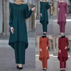 Ramadan Aid Мубарак абайя Дубай, Турция хиджабкафтан мусульманское платье наборы ислам одежда для женщин мусулман ансамбль халат Femme Ete