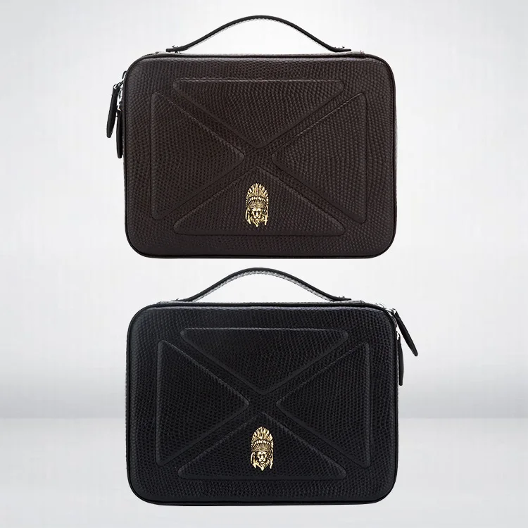 Кожаный чехол для табачной трубы 4 аутентичный полный класс Lizard шаблон