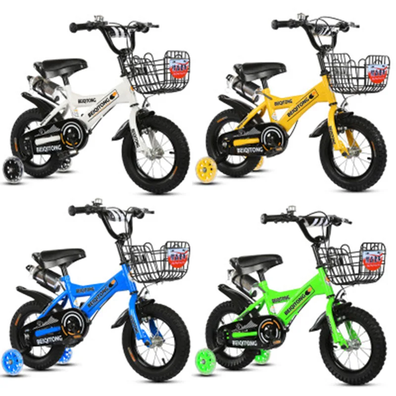 12/14/16/18 Inches Children Bike with Flash Auxiliary Wheels for 2 To 11 Year Old Kids  Baby Stroller