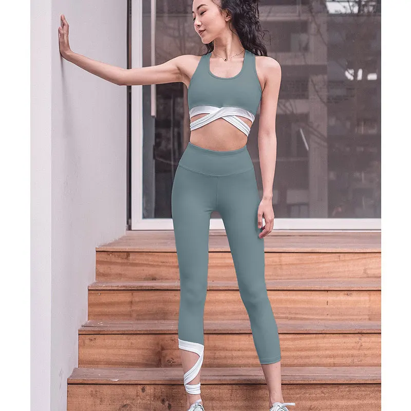 Женские комплекты из 2 предметов жилет бюстгальтер Длинные трусики для бега