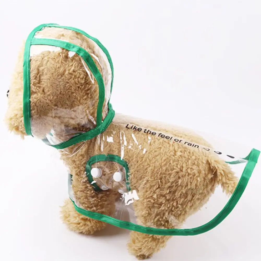 Transparent Dog Raincoats Puppy Jacket Rain Coat Hooded Costumes Waterproof Windproof Supplies Pet Products | Дом и сад