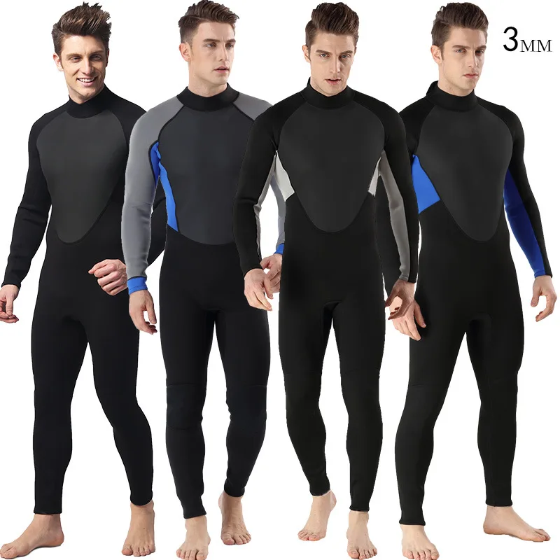 

Неопреновый гидрокостюм 3 мм, цельный и закрытый костюм для дайвинга для мужчин, подводное плавание, серфинг, подводное плавание, искусствен...
