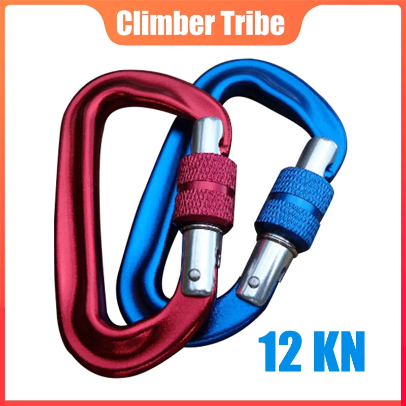 12KN карабины для скалолазания D Форма сплав алюминиевый альпинизма Quickdraw Открытый