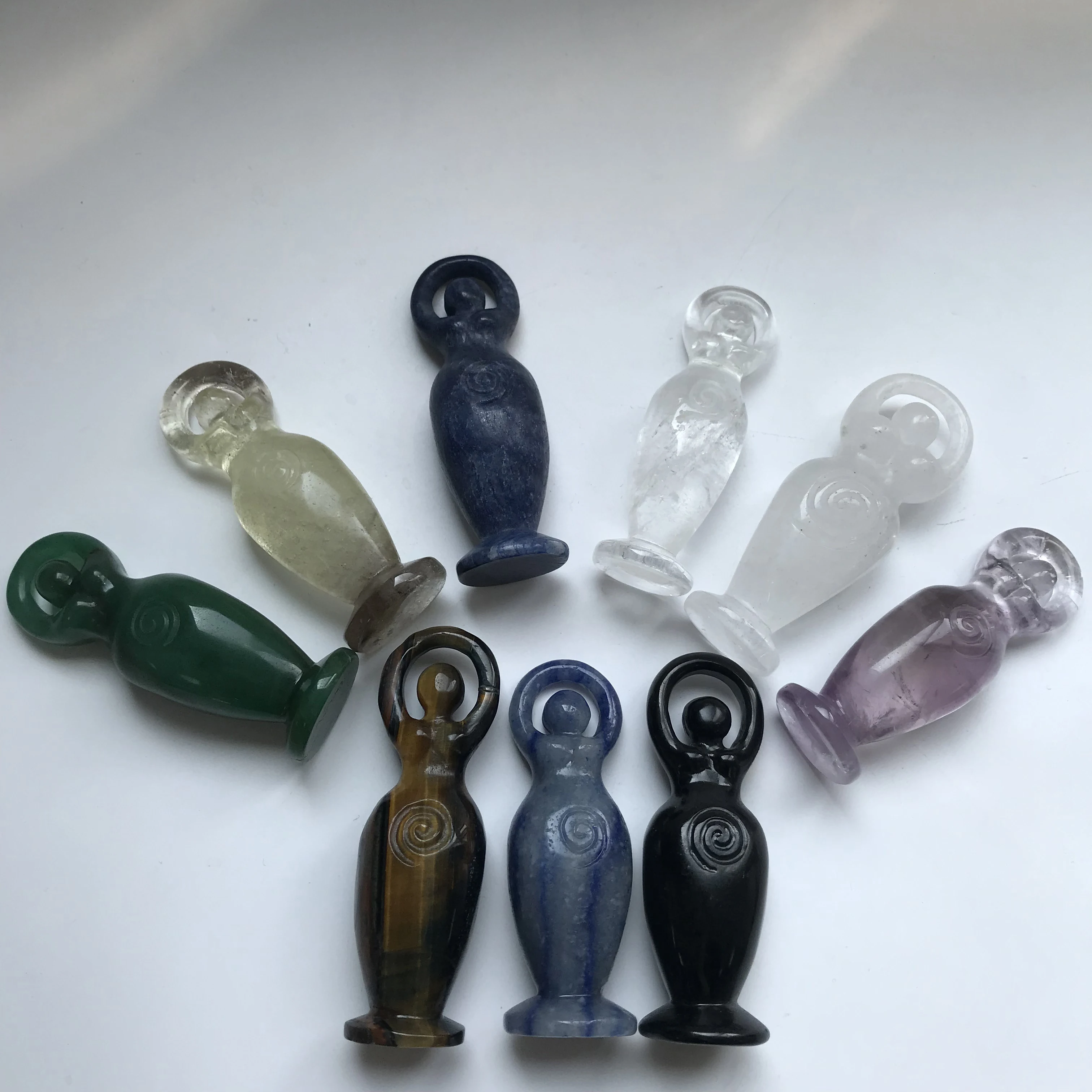 Высокое качество 3 2 дюймов натуральный различные драгоценный камень богиня