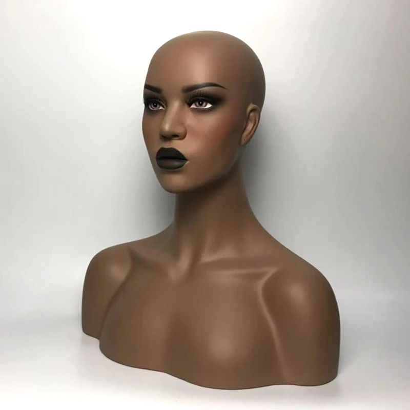 New 2020 High-end luxury Realistic Fiberglass Female Mannequin Head Display Wig Jewelry Hat Glasses Mold Stand Women Bust | Дом и сад