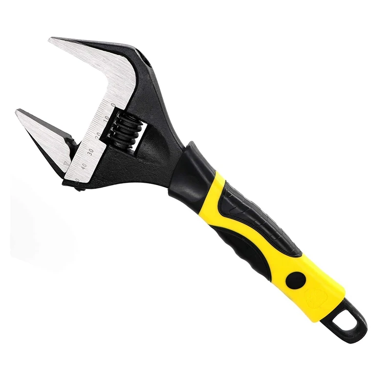 

10-Inch Adjustable Wrench Wide Opening Ultra-Thin Wrench Chrome Vanadium Alloy Adjustable Spanner and Pipe Forceps