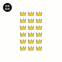 cute yellow crown temporary tattoo stickers for kids women body art waist decals ankle fake tatoos face stickers t1986