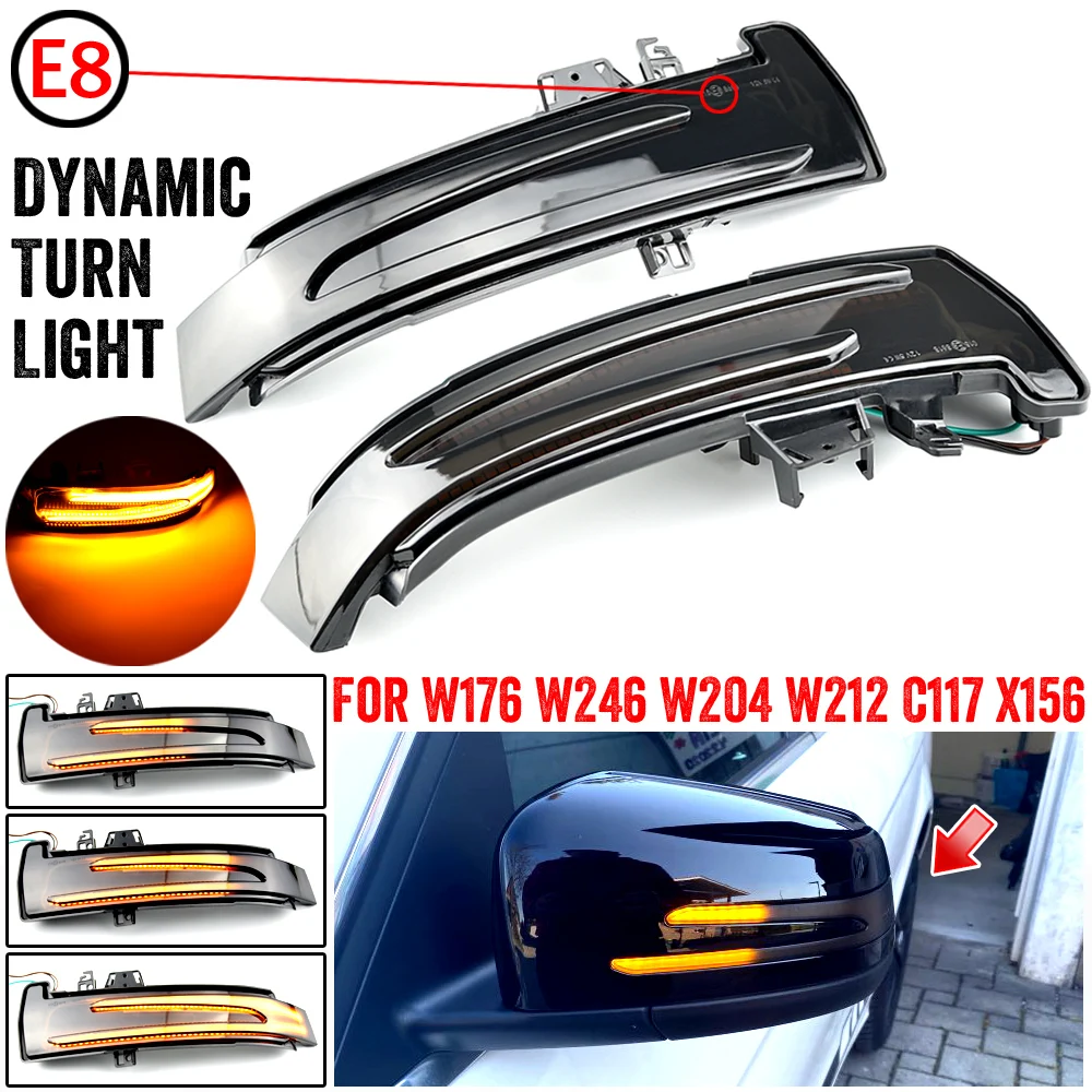

2pcs Dynamic LED Turn Signal Light Mirror Indicator Blinker For Mercedes Benz W176 W246 W204 W212 C117 X156 C204 X117