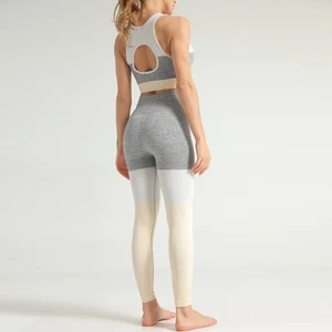 Новый бесшовный Женский Модный комплект из двух предметов для фитнеса и бега, женская спортивная одежда, тонкие леггинсы и спортивная одежда, женский спортивный костюм