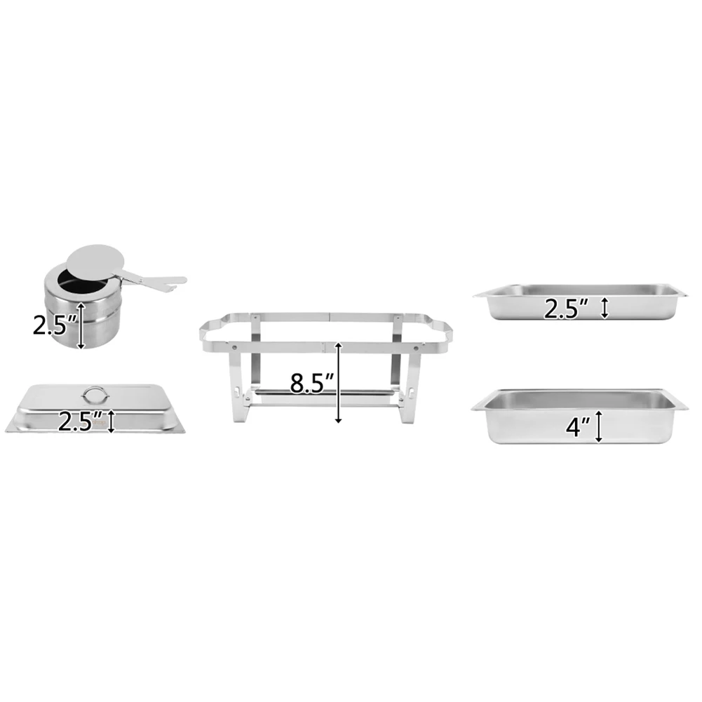 

ZOKOP 9L-1*2 Single Basin Two Set Stainless Steel Rectangular Buffet Stove
