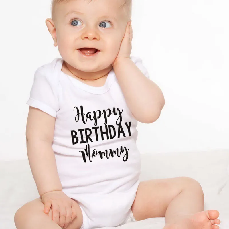 Детское хлопковое боди с надписью Happy Birthday|Боди для малышек| |