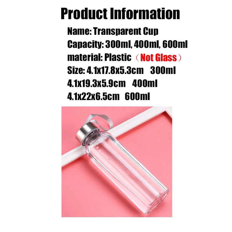 Портативные бутылки для воды спорта на открытом воздухе пластиковые прозрачные