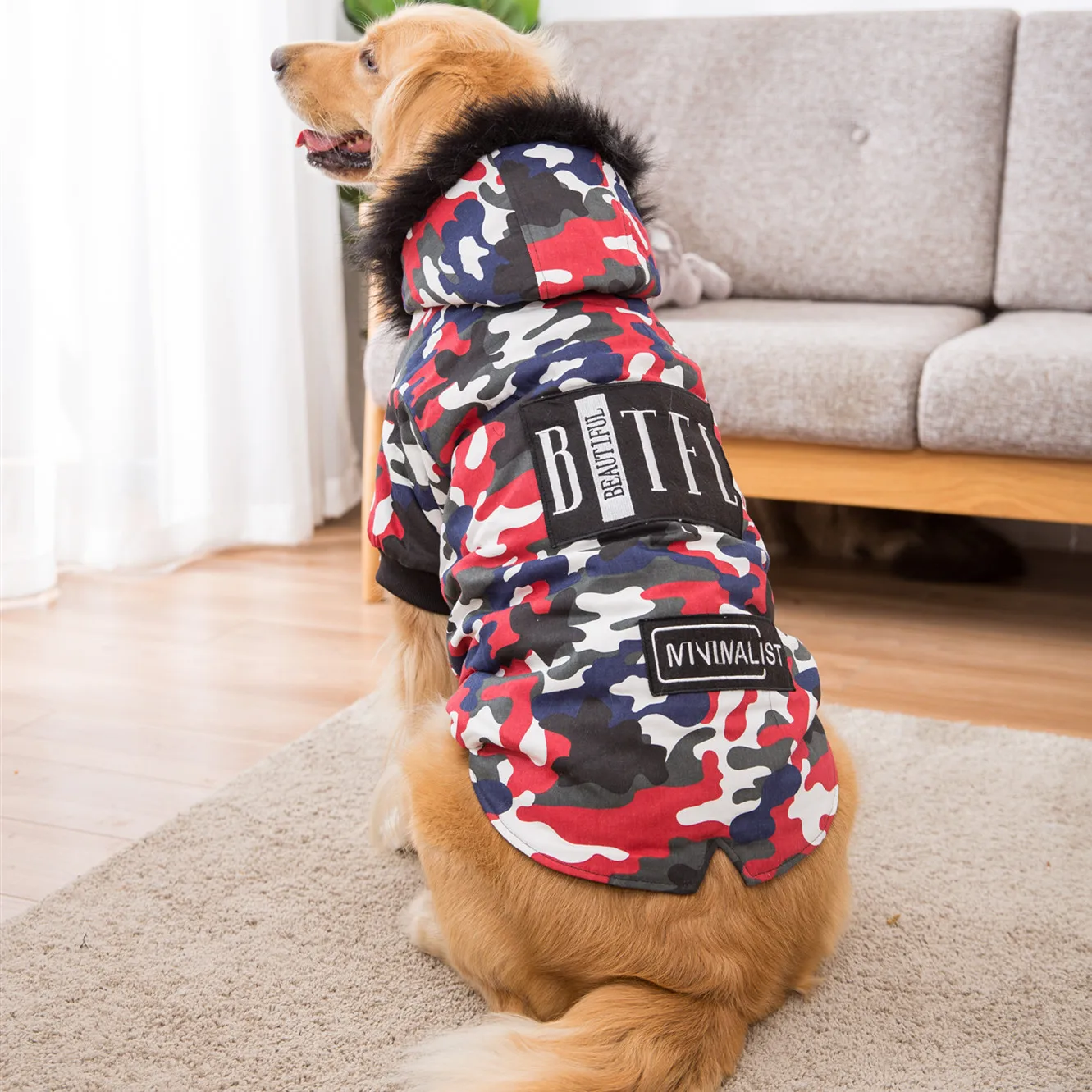 Одежда для больших собак зимняя куртка одежда пальто большая камуфляжная теплая