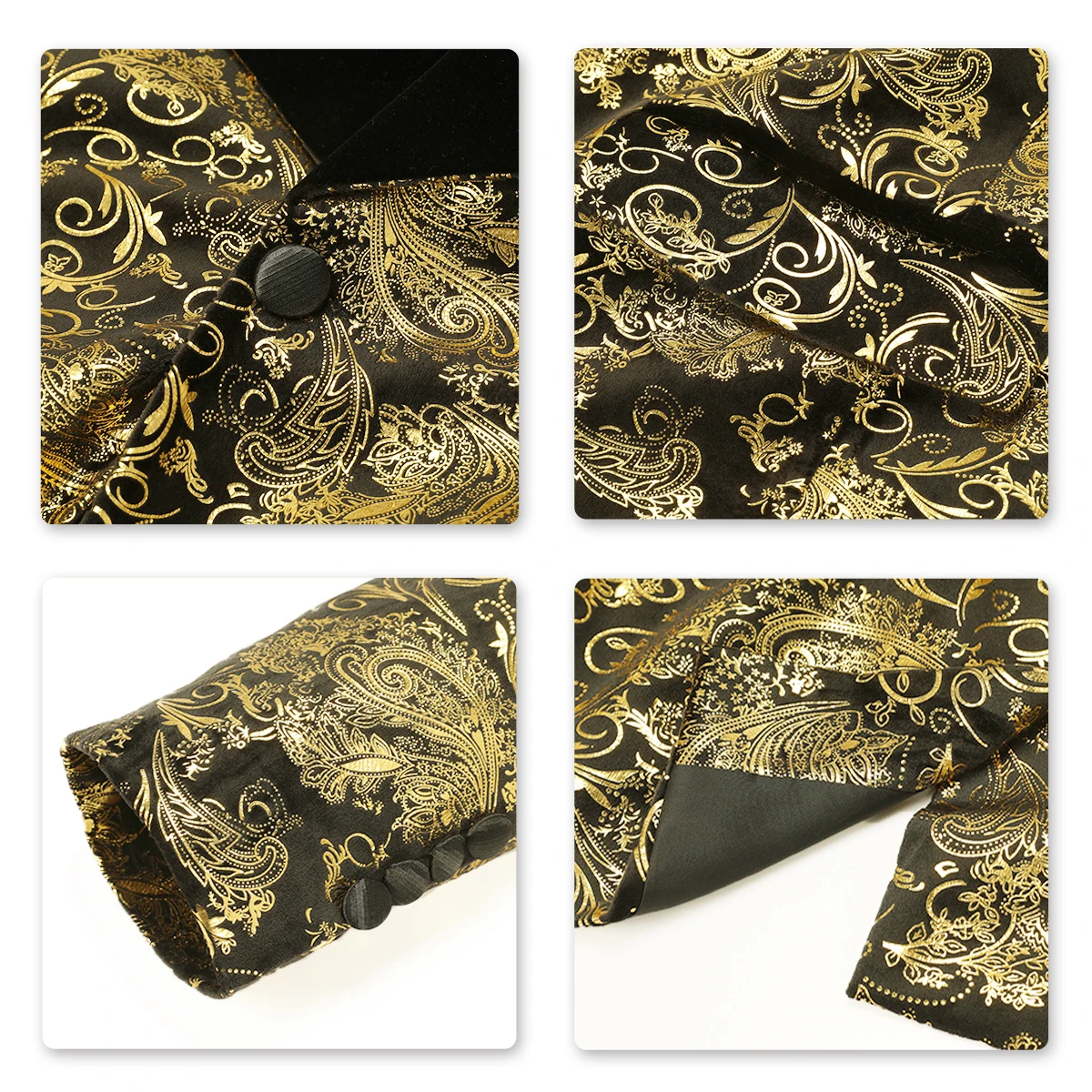 YUNCLOS мужской золотой Блейзер свадебные и вечерние костюмы костюм из 3 предметов