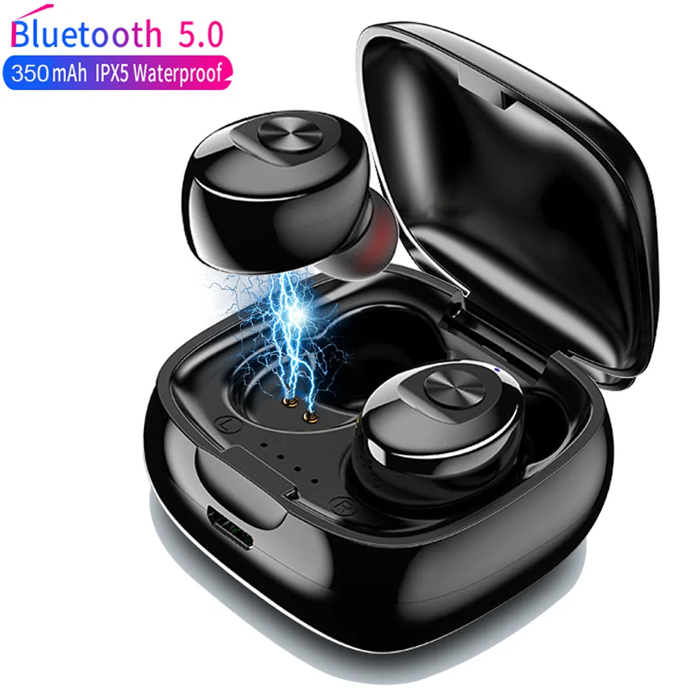 

TWS Wireless Earbuds 5.0 True Bluetooth Earphones IPX5 Waterproof Sports Earpiece 3D Stereo Sound Headphones with Charging Box