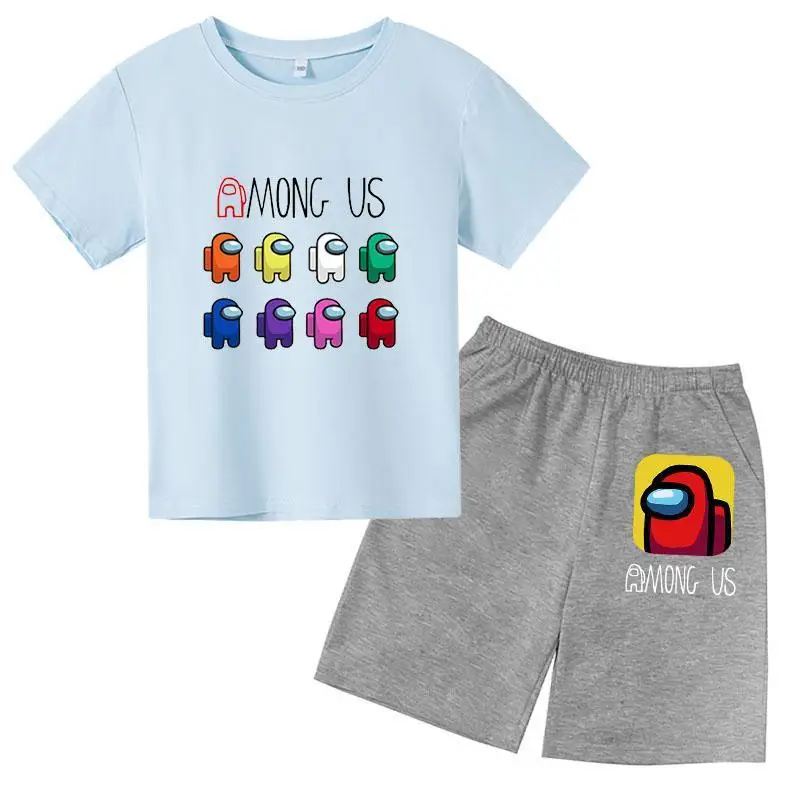 

Cartoon Kids Clothes Set T-Shirt + Short Sleeve Pants Summer Children Boy Sports Suit Kids Clothes Teen Clothes 4-14 Years