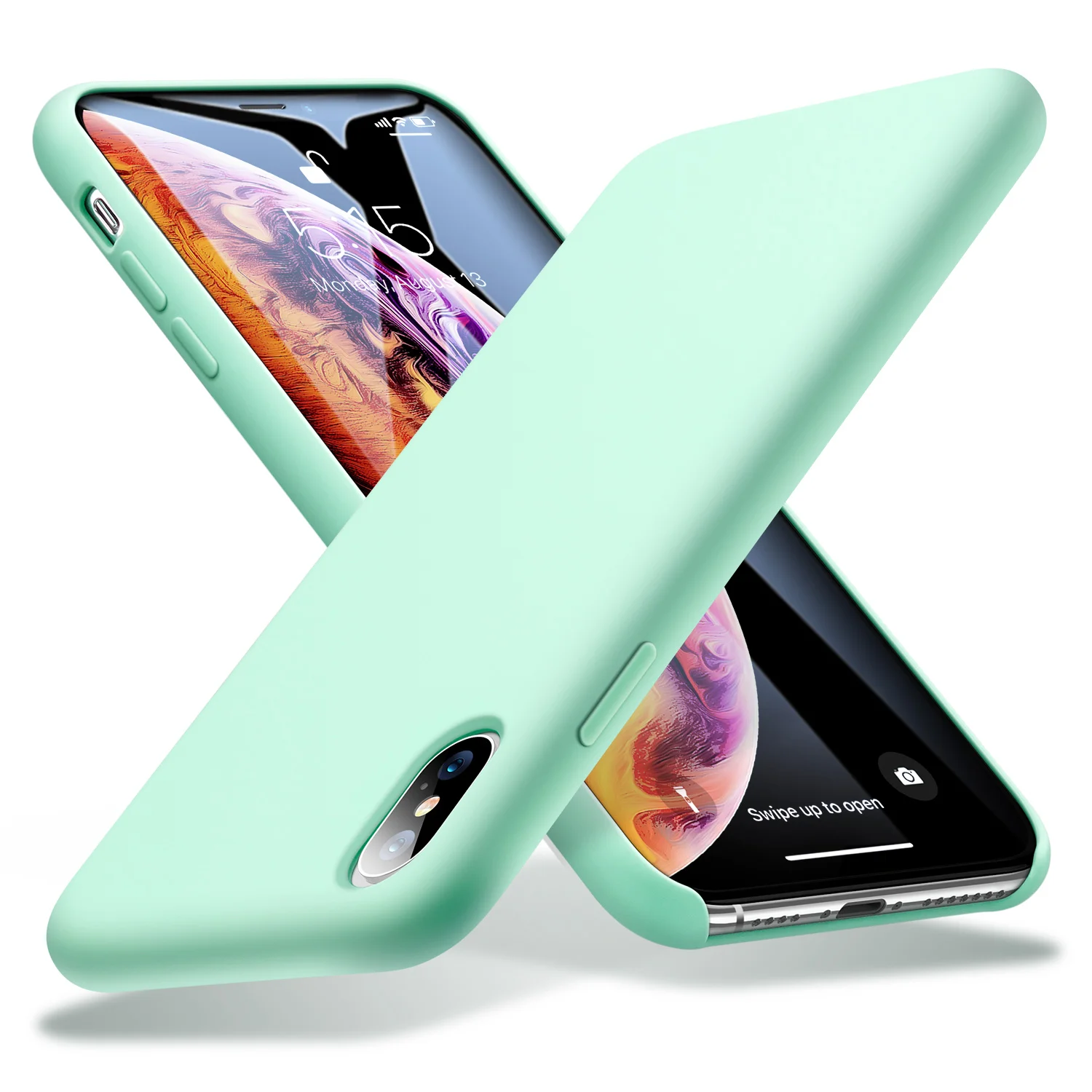 ESR мягкий чехол для iPhone X XS XR XS Max роскошный жидкий силиконовый чехол резиновая микрофибра ткань подушка для подкладки чехол для телефона - Цвет: Green